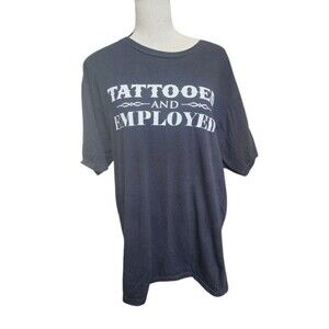 Steadfast Brand "tattooed And Employed' Black T-Shirt Size XL 2 Sides